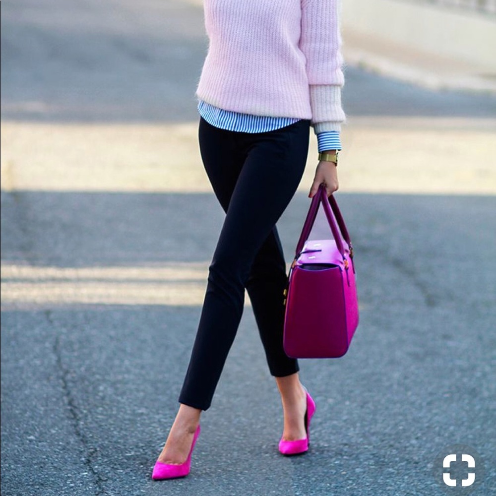 BCBG Jaze Suede D'orsay Pumps in Magenta